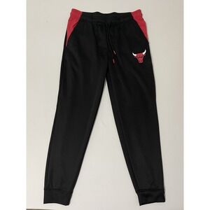 Chicago Bulls Pants Track Joggers Mens Large Black Red NBA Basketball Ultra Game